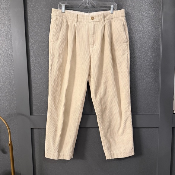 AYR • the metropolitan corduroy pleated pants - cream - size 14 - Picture 2 of 8